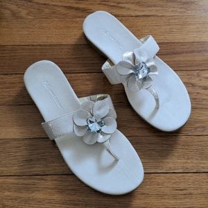 Cream Flower Sandals - Brand new!